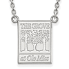 10k White Gold 3/4in The Grove at Ole Miss Pendant with 18in Chain