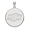 Sterling Silver 1in Oklahoma State University Round Pendant