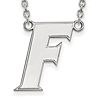 10kt White Gold University of Florida F Pendant with 18in Chain