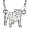 University of Georgia Standing Bulldog Necklace Small 14kt White Gold