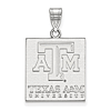 Sterling Silver 3/4in Texas A&M University Tablet Pendant