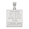 14kt White Gold 3/4in Texas A&M University Tablet Pendant