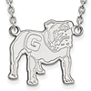University of Georgia Standing Bulldog Necklace 14k White Gold