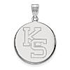Kansas State University Round KS Pendant 3/4in Sterling Silver