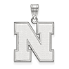 Sterling Silver 3/4in University of Nebraska Beveled N Pendant