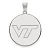 Sterling Silver Virginia Tech Round Pendant 1in