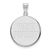 Wake Forest University Round Pendant 3/4in 10k White Gold