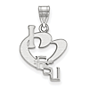 Sterling Silver I Love FSU Logo Pendant