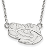 Silver 1/2in Louisiana State University Eye of the Tiger 18in Necklace