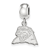 Sterling Silver University of Pittsburgh Panther Dangle Bead Charm