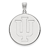10kt White Gold 1in Indiana University Round Pendant