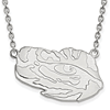 14kt White Gold LSU Eye of the Tiger Pendant with 18in Chain