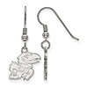 Sterling Silver University of Kansas Dangle Wire Earrings