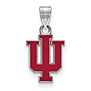 Sterling Silver 1/2in Indiana University Logo Enamel Pendant