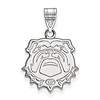 Sterling Silver 5/8in University of Georgia Bulldog Face Pendant