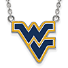 Silver West Virginia University WV Enamel Pendant with 18in Chain