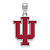 Sterling Silver 3/4in Indiana University Enamel Logo Pendant