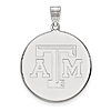 Sterling Silver 1in Texas A&M University Disc Pendant