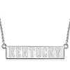14kt White Gold 1/2in KENTUCKY Bar Pendant with 18in Chain