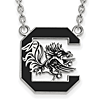 Silver University of South Carolina Enamel Pendant with 18in Chain