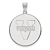14kt White Gold 1in University of Virginia Round Pendant