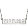 14kt White Gold Large KENTUCKY Bar Pendant with 18in Chain
