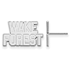 Wake Forest University Logo Post Earrings 14k White Gold