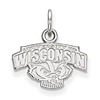 Sterling Silver 3/8in University of Wisconsin Arched Badger Pendant