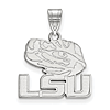 10kt White Gold 5/8in LSU Eye of the Tiger Pendant