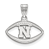 Sterling Silver 3/4in University of Nebraska Football Pendant