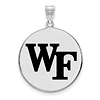 Sterling Silver 1in Wake Forest University WF Enamel Round Pendant