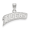 14kt White Gold 3/8in Arched TIGERS Pendant
