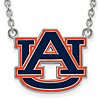 Sterling Silver Auburn University Enamel Pendant with 18in Chain