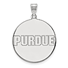 10k White Gold Purdue University Round Pendant 1in