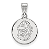 Sterling Silver 5/8in University of Georgia Bulldog Disc Pendant