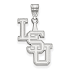 10kt White Gold 7/8in Interlocked LSU Pendant