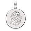 Sterling Silver 1in University of Georgia Bulldog Round Pendant