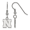 Sterling Silver University of Nebraska N Extra Small Dangle Earrings