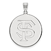 14kt White Gold 1in Florida State University Disc Pendant