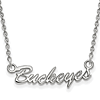 10kt White Gold Small Ohio State University Buckeyes Pendant