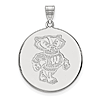 14kt White Gold 1in University of Wisconsin Badger Round Pendant