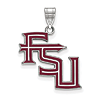 Silver 3/4in Florida State University Staggered FSU Enamel Pendant