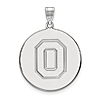 Sterling Silver 1in Ohio State University Block O Disc Pendant