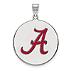 Sterling Silver 1in University of Alabama Round A Enamel Pendant