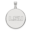 Sterling Silver 1in Louisiana State University LSU Round Pendant