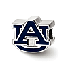 Sterling Silver Auburn University Blue Enamel Bead