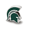 Sterling Silver Michigan State University Spartan Helmet Logo Bead