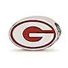 Sterling Silver University of Georgia G Red and White Enamel Bead