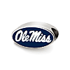 Sterling Silver University of Mississippi Oval Blue Bead