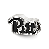 Sterling Silver University of Pittsburgh Pitt Enamel Logo Bead